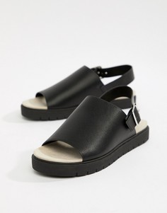 Черные сандалии с ремешком на щиколотке Monki - Черный
