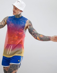 Удлиненная сетчатая футболка без рукавов с эффектом деграде ASOS DESIGN - Мульти