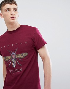 Бордовая футболка с принтом River Island - Красный