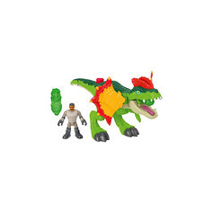 Игровой набор Jurassic World "Динозавры и герои" Дилофозавр и Агент Mattel