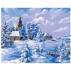 Раскраска по номерам Белоснежка "Зима в деревне", 40х50 см