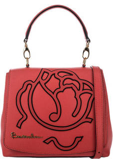 Красная кожаная сумка с нашивкой Braccialini