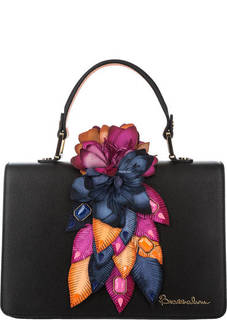 Кожаная сумка с декоративной отделкой Braccialini