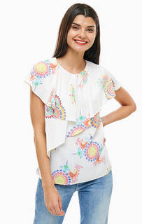 Белая блуза из вискозы Desigual