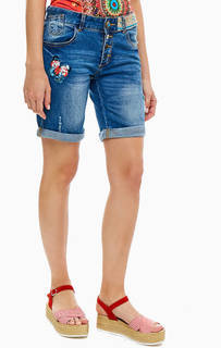 Джинсовые шорты с декоративной отделкой Desigual