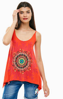 Топ из вискозы расклешенного кроя Desigual