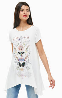 Туника-футболка из вискозы с цветочным принтом Desigual
