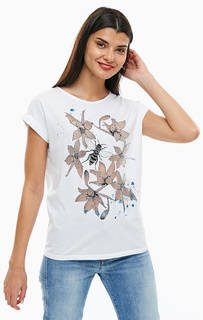 Хлопковая футболка с прозрачными вставками Desigual