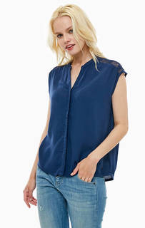 Синяя блуза на пуговицах Mustang