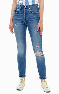 Рваные синие джинсы скинни 501® Skinny Levis®