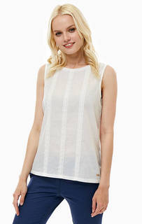 Белый топ с нашивками U.S. Polo Assn.