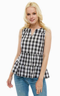 Серый хлопковый топ в клетку Mustang