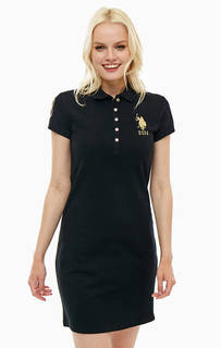 Хлопковое мини платье с короткими рукавами U.S. Polo Assn.