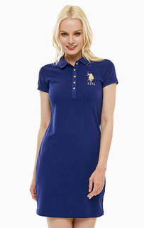 Хлопковое мини платье с короткими рукавами U.S. Polo Assn.