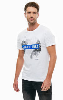 Хлопковая футболка с принтом Jack & Jones