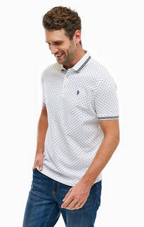 Белая хлопковая футболка поло с короткими рукавами U.S. Polo Assn.