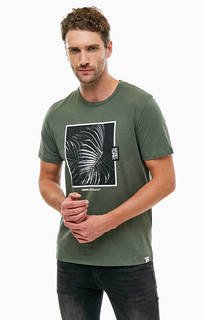 Футболка из хлопка цвета хаки Jack & Jones