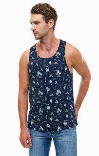 Синяя хлопковая майка с круглым вырезом Mustang