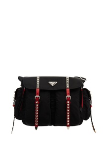 Черная сумка с отделкой Prada