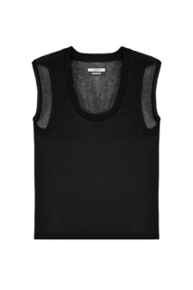Черная футболка с шелком и кашемиром Isabel Marant Etoile