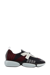 Черные кроссовки с отделкой тканью Prada
