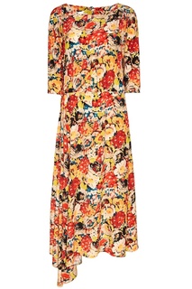 Длинное платье с цветочным принтом Prada