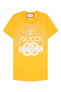 Желтая футболка с кристаллами Gucci