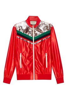 Красная олимпийка с пайетками Gucci