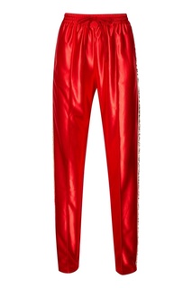 Красные брюки с лампасами из пайеток Gucci