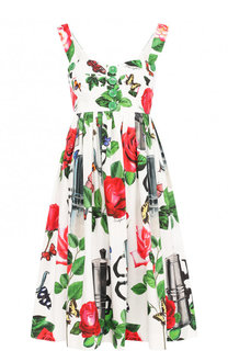 Хлопковое платье с ярким принтом Dolce & Gabbana