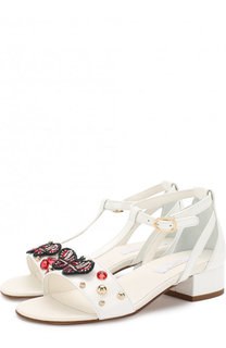 Кожаные босоножки на ремешке с заклепками Dolce &amp; Gabbana