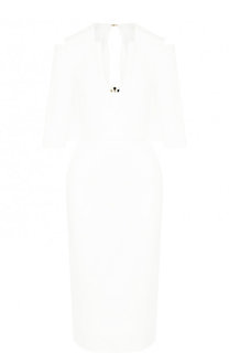 Однотонное платье-футляр с кейпом Roland Mouret