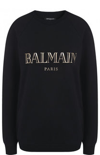 Хлопковый свитшот с логотипом бренда Balmain
