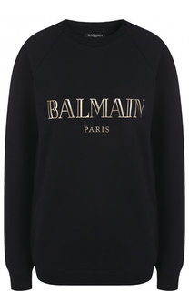 Хлопковый свитшот с логотипом бренда Balmain