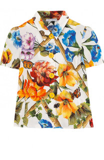 Хлопковая блуза с принтом Dolce &amp; Gabbana