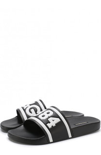Резиновые шлепанцы Saint Barth с кожаной отделкой Dolce &amp; Gabbana