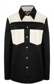 Блуза из смеси хлопка и вискозы с накладными карманами CALVIN KLEIN 205W39NYC