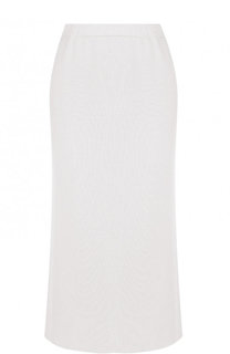 Однотонная юбка-миди из смеси шелка и кашемира Tse