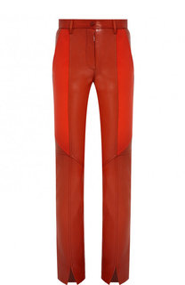 Кожаные брюки с контрастными вставками Givenchy