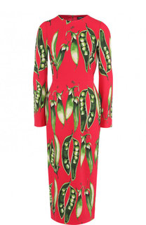 Платье-миди из вискозы с принтом Dolce &amp; Gabbana