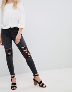 Рваные зауженные джинсы Parisian - Серый