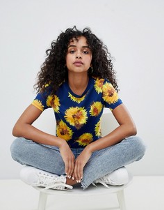 Футболка с цветочным принтом Monki - Мульти