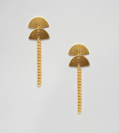 Серебряные позолоченные серьги-подвески ASOS DESIGN - Золотой