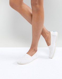Белые туфли с кружевом кроше TOMS - Белый