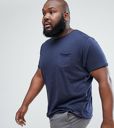 Футболка с необработанными краями Brave Soul PLUS - Темно-синий