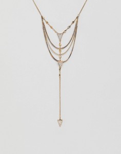 Золотистое многоярусное ожерелье с подвеской Steve Madden - Золотой