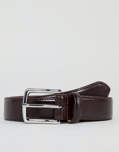 Коричневый узкий кожаный ремень Ben Sherman - Коричневый