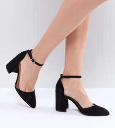 Остроносые туфли на блочном каблуке QUPID - Черный