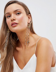 Броские серьги-подвески с кисточками Steve Madden - Золотой