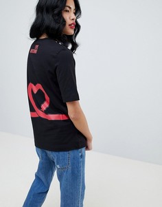 Футболка с принтом Love Moschino Kind Hands - Черный